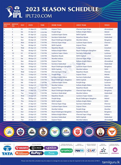 IPL 2015 Full Schedule: Indian Premier League Date & Time Table.